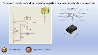 Elettronica semplice Schema e simulazione circuito con amplificatore operazionale non invertente [upl. by Thury]