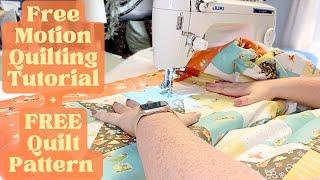 Beginner Free Motion Quilting Tutorial  FMQ on a Domestic Sewing Machine [upl. by Grimbal]