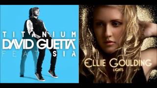 Titanium vs Lights  David GuettaSia vs Ellie Goulding [upl. by Bois]