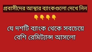 👉সবচেয়ে বেশি প্রবাসী আয় আসলো যে দশটি ব্যাংক থেকে।Top ten remittance receiving banks in Bangladesh [upl. by Mignonne]