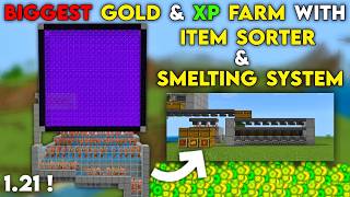 BEST GOLD XP Farm Minecraft Bedrock 121 31467 GOLD PER HOUR [upl. by Enisaj496]