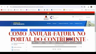 Como Anular Fatura Portal do Contribuinte AGT [upl. by Nnaeed]