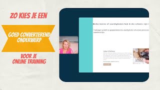 zo kies je een goed converterend onderwerp voor je online training [upl. by Bobbie]