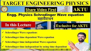 AKTU Schrodinger wave equations  Schrodinger time dependent amp independent aktuexam202324 virul [upl. by Sil]