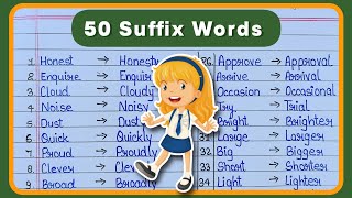 50 Suffix words  Suffix words in English  Suffix words [upl. by Ernestine]