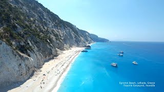 Best Beaches 📍 Egremni Beach Lefkada Greece 🎵 Deep House Drone 4K Footage [upl. by Egiarc833]