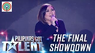 Pilipinas Got Talent Season 5 Live Finale  quotBituin Walang Ningningquot  Sharon Cuneta [upl. by Atteinotna606]