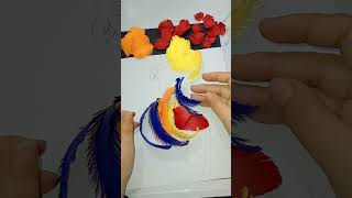 طائر الورق الملون 🦜chorts craftsfun diy handmade pyf [upl. by Schwejda]