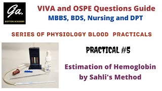 Experiment 5 HB estimation by Sahlis method  Viva and OSPE Guide [upl. by Eenerb]