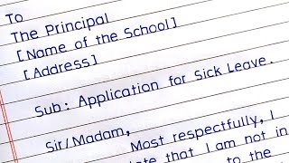 Application for Sick Leave  Sick leave application for Students in English  English application [upl. by Islek]