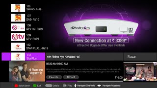 d2h stream set top box booting screen  EPG UI 2022  d2h  videocond2h [upl. by Maloy]