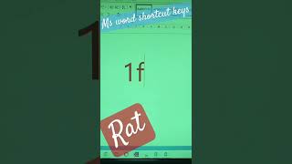 Rat  MS word shortcut keys [upl. by Lana]