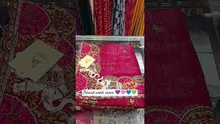 Beautiful thread work saree 🌸simransarees womensfashionstyle partywearsaree traditionwear [upl. by Husha638]