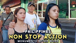 NON STOP ACTION  MONUMENTO AFTER WORK AT CALOOCAN  PHILIPPINES 4K [upl. by Jobye924]