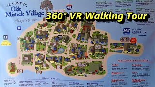 Mystic Connecticut Olde Mistick Village Walking Tour 360° VR Virtual Reality Insta360 One X2 Footage [upl. by Arytahs]