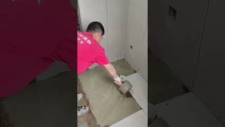 How To Bathroom Floor Tiles Fixing Work [upl. by Notnilc]