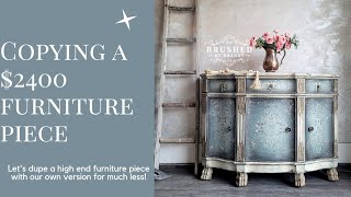 Copying a 2400 furniture piece using a distressed paint technique [upl. by Ahsetra807]