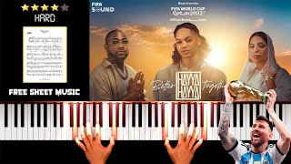 Hayya Hayya Better Together  FIFA World Cup Qatar 2022™ Theme Song  Hard Piano Tutorial [upl. by Yellehs]