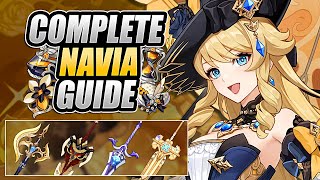 NAVIA GUIDE How To Play Best Builds Weapons Artifacts Team Comps amp MORE in Genshin Impact [upl. by Ylatan]