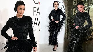 Kylie Jenner rocks her fashionforward look at 2024 CFDA Awards🖤🖤 [upl. by Assil]