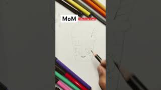 Ice cream MoM I like it 😋shortsvideo shortvideo mom icecream drawing sketch [upl. by Earazed91]