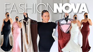 FashionNova DRESS HAUL  Wedding Guest Outfit Ideas Musthave Formal Dresses amp Wedding Dresses [upl. by Rafter577]