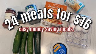 24 Meals For 16  Simple Ingredient Budget Friendly Vegetarian Meals  Eat Healthy For Cheap [upl. by Acirtap]