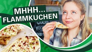 Flammkuchen selber machen mit einfachem Rezept  Klassisch und Lachsvariante [upl. by Parrie860]