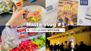 【マルタ留学vlog 3】学校3日目の心境とスーパー行った実況 [upl. by Rosario]