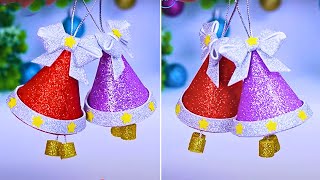 DIY Christmas Bell  Christmas Tree Ornaments  Christmas Decoration Ideas  Christmas crafts [upl. by Ahsikal]