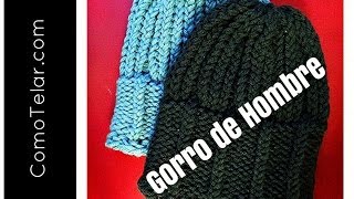 GORRO DE HOMBRE con Telar Redondo  Circular  Mens Hat on Circular Loom in Spanish [upl. by Mcloughlin868]