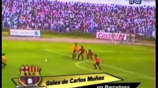 Goles de Carlos Muñoz en Barcelona Crédito patobarce [upl. by Ut]