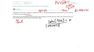 Aleks Interconverting molar mass and density of ideal gas [upl. by Mia]