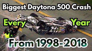 The Biggest Crash From Every Daytona 500 From 19982018 [upl. by Maighdlin]