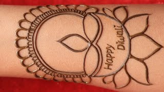 happy diwali mehndi design  deepavali special mehndi  mehendi henna mehandi [upl. by Aramo]