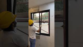 Installation of bathroom window construction buildingmaterial diy [upl. by Ettesil986]