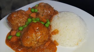 Albondigas Saladas con arroz muy faciles [upl. by Okun826]