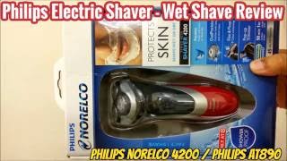 Philips Norelco 4200  Philips AT890 electric shaver  Wet Shave Review [upl. by Nolram]