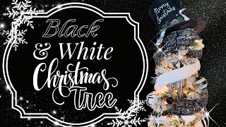 Black and White Christmas Tree Theme  Christmas Tree Decorating [upl. by Ahsitaf554]