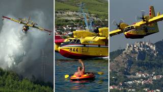 FIREFIGHTING PLANES IN ACTION  Canadair CL415  Croatian Air Force [upl. by Odine]