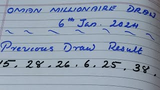 Oman Millionaire Draw  Winning Numbers For January 4 2024 [upl. by Zampardi331]