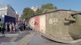 Tank 100 years  WW1 Mark IV tank moving through London [upl. by Boycie]