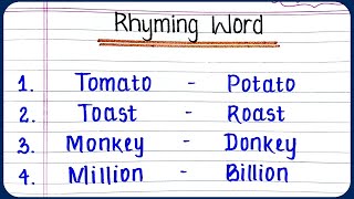 10 rhyming words in english for kids  10 Rhyming Words in English  Rhyming words [upl. by Nerreg]