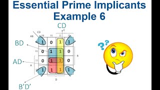 35 Prime Implicant and Essential Prime Implicants  Example 6 [upl. by Cherin365]