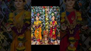 Gauri Laxmi Pujan 🙏ganeshchaturthi shortfeed gauriganpatidecoration blessings trending love [upl. by Irv924]