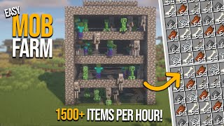 SIMPLE amp EFFICIENT Mob Farm  1500 Drops per Hour [upl. by Lleznov]