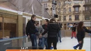 Ouverture de la patinoire des Lumières Lyon [upl. by Adnylg]