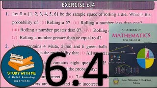 Exercise 64 Class 11 Maths Probability  Ex 64 First Year Maths Probability KPK Book [upl. by Neltiak]