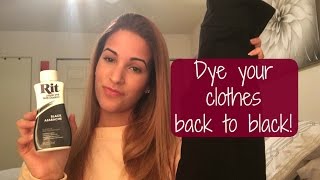 How To Dye clothes back to black  RIT liquid dye tutorial [upl. by Irak]