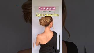 messy bun in 5sec😱hairstyle bunhairhaircare shortsshort shortsfeed shortsbeta viralshorts [upl. by Padgett]